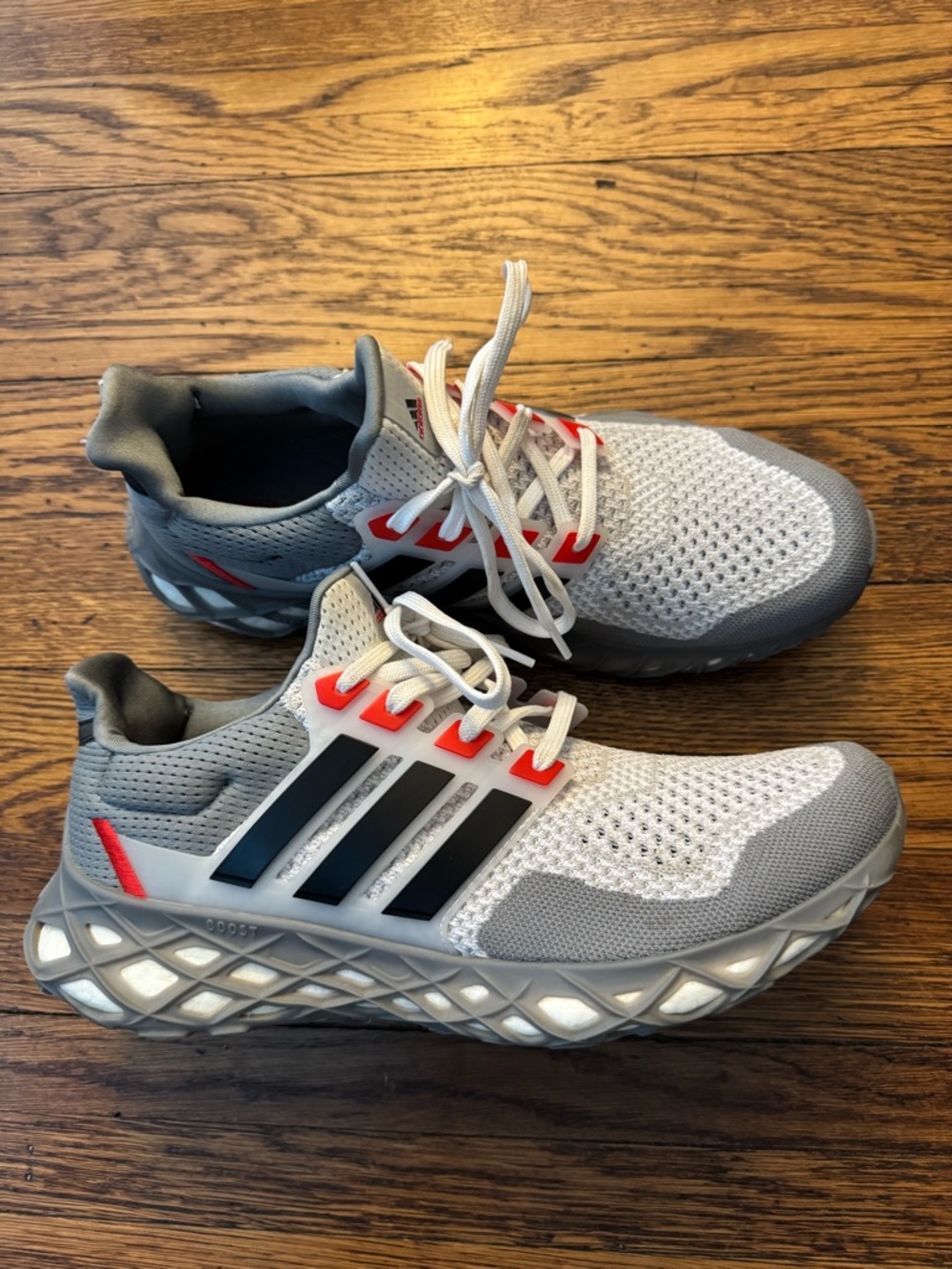 Adidas UltraBoost Web DNA Shoes GZ1592 Grey Vivid Red size 11.5
